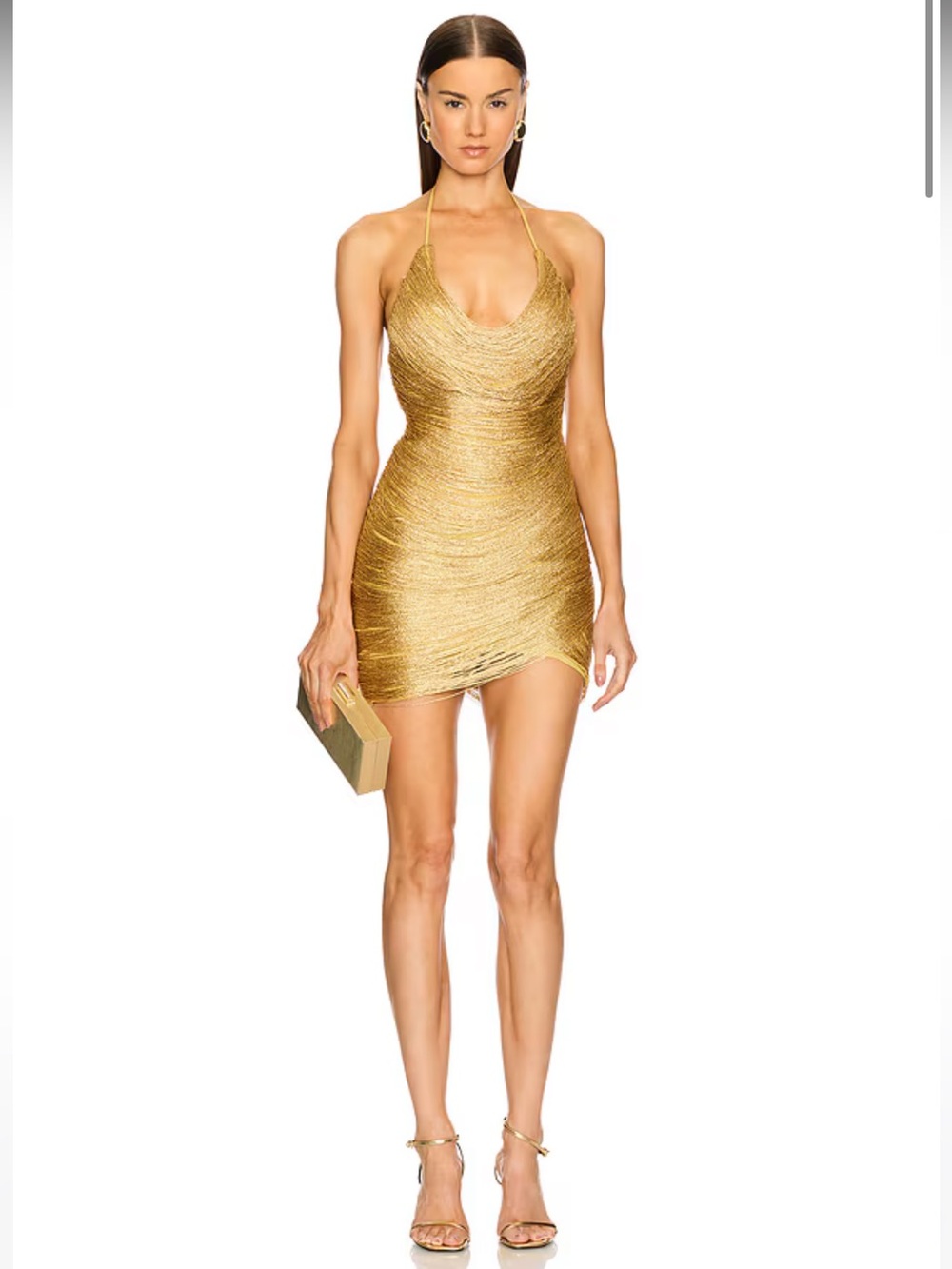 NWOT! Michael Costello x REVOLVE Skylar Mini Dress in Gold